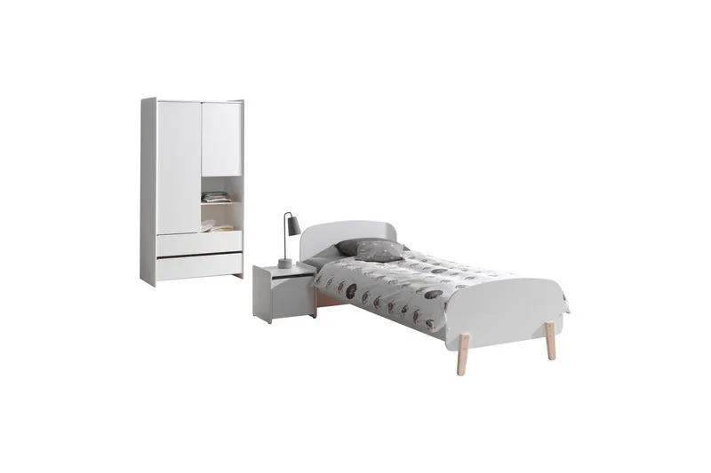 Garderobe med seng nattbord Kiddy