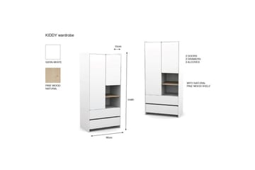 Garderobe med seng nattbord Kiddy - Møbler - Senger - Møbelsett til soverom