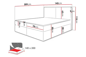 Garris Sengpakke Kontinentalseng 140x200 cm - Blå - Møbler - Senger - Kontinentalsenger