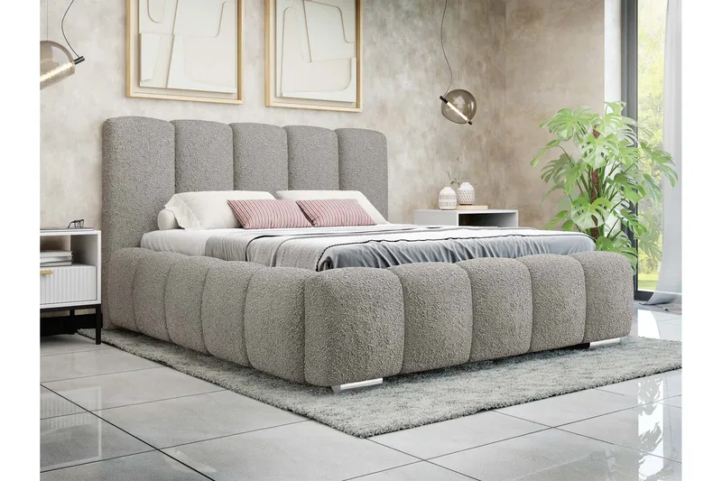 Gioia Oppbevaringsseng 140x200 cm - Grå - Møbler - Senger - Senger med oppbevaring
