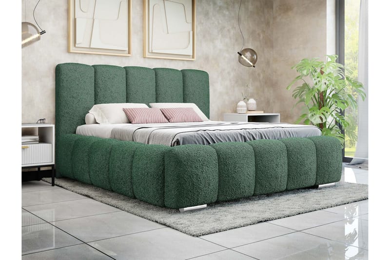 Gioia Oppbevaringsseng 140x200 cm - Grønn - Møbler - Senger - Senger med oppbevaring