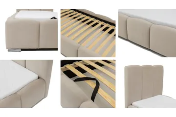 Gioia Sengeramme med Oppbevaring 90x200 cm - Beige - Møbler - Senger - Sengeramme & sengestamme