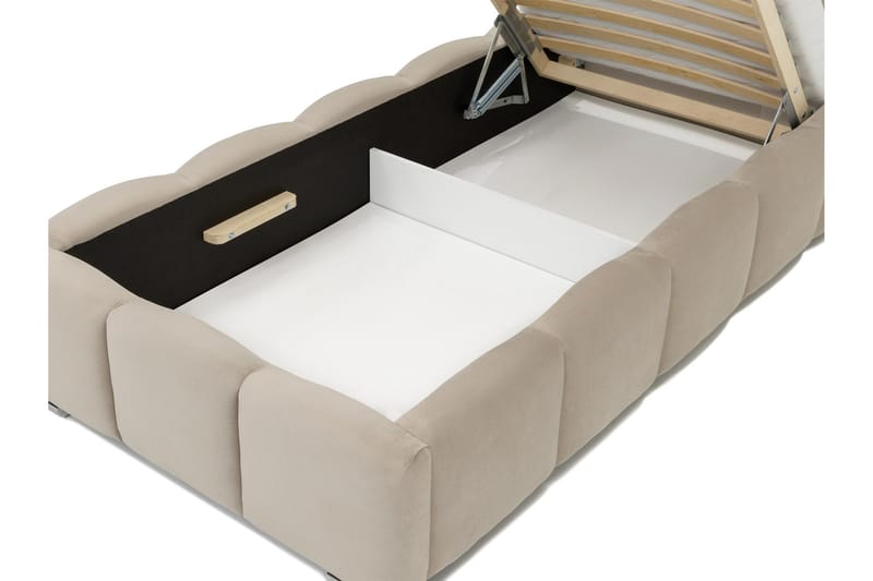 Gioia Sengeramme med Oppbevaring 90x200 cm - Beige - Møbler - Senger - Sengeramme & sengestamme
