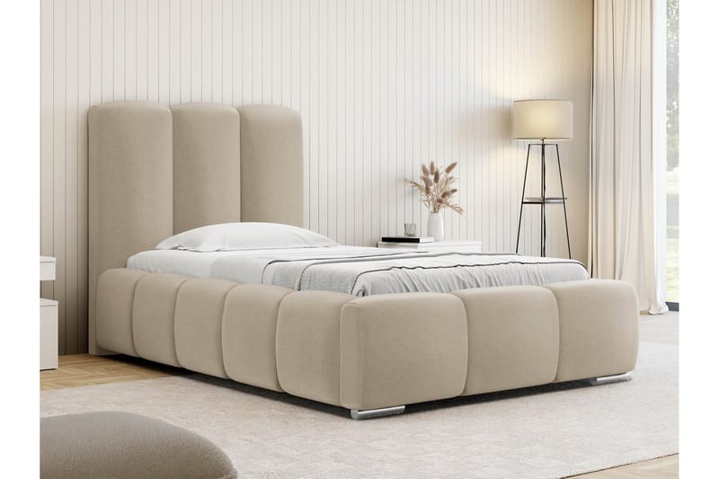 Gioia Sengeramme med Oppbevaring 90x200 cm - Beige - Møbler - Senger - Sengeramme & sengestamme