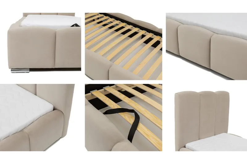 Gioia Sengeramme med Oppbevaring 90x200 cm - Rosa - Møbler - Senger - Sengeramme & sengestamme