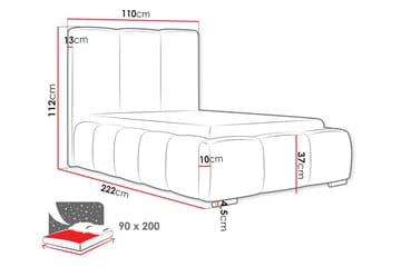 Gioia Sengeramme med Oppbevaring 90x200 cm - Svart - Møbler - Senger - Sengeramme & sengestamme