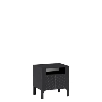 Aggarwal Nattbord 54 cm med Oppbevaring og Hyller i Tre - Svart - Møbler - Bord - Avlastningsbord & sidobord - Sengebord & nattbord