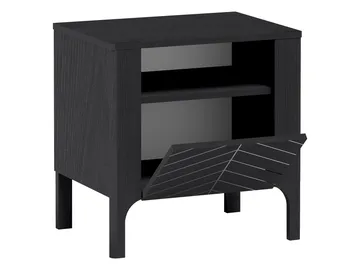 Aggarwal Nattbord 54 cm med Oppbevaring og Hyller i Tre - Svart - Møbler - Bord - Avlastningsbord & sidobord - Sengebord & nattbord