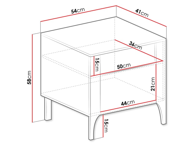 Aggarwal Nattbord 54 cm - Møbler - Senger - Gjesteseng & ekstraseng - Skapseng