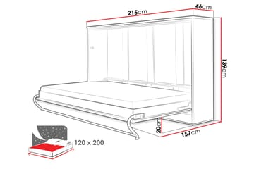 Rauk Nattskap 215x46 cm - Grå - Møbler - Senger - Gjesteseng & ekstraseng - Skapseng