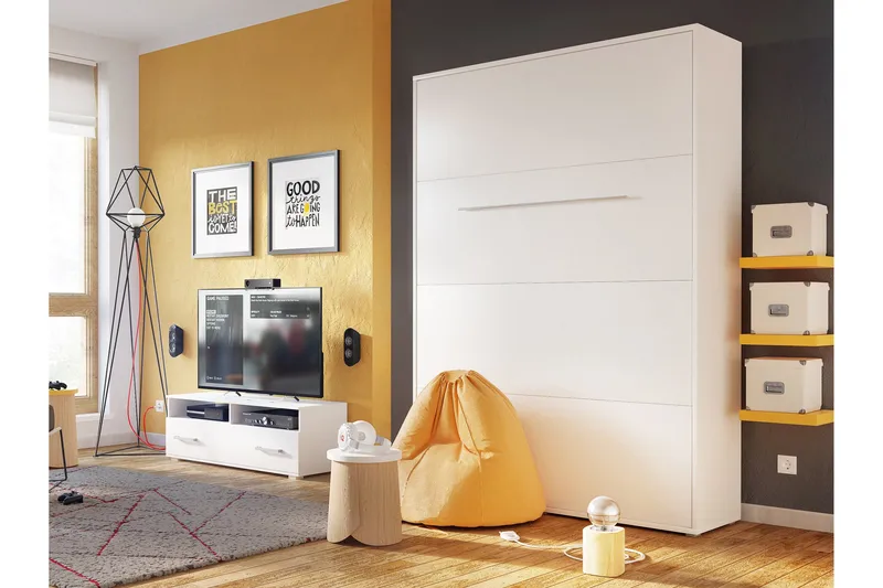 Rauk Sengeskap 152x237 cm - Hvit - Møbler - Senger - Gjesteseng & ekstraseng - Skapseng