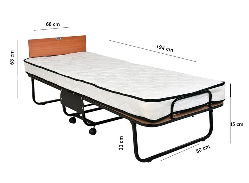 Remina Klappseng 80x190 cm - Svart/hvit - Møbler - Senger - Gjesteseng & ekstraseng - Uttrekkbar seng