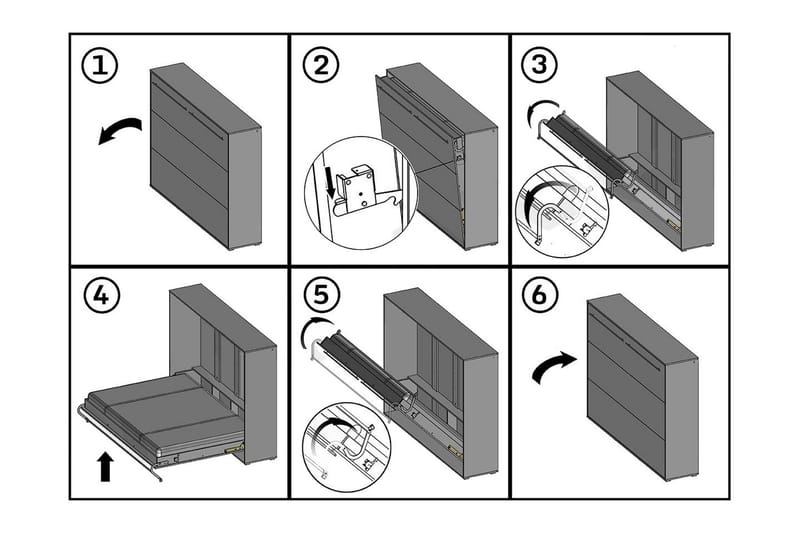 Concept Pro Sängskåp 237x104x217 cm Wilson & Wood White High gloss - Møbler - Senger - Gjesteseng & ekstraseng - Skapseng