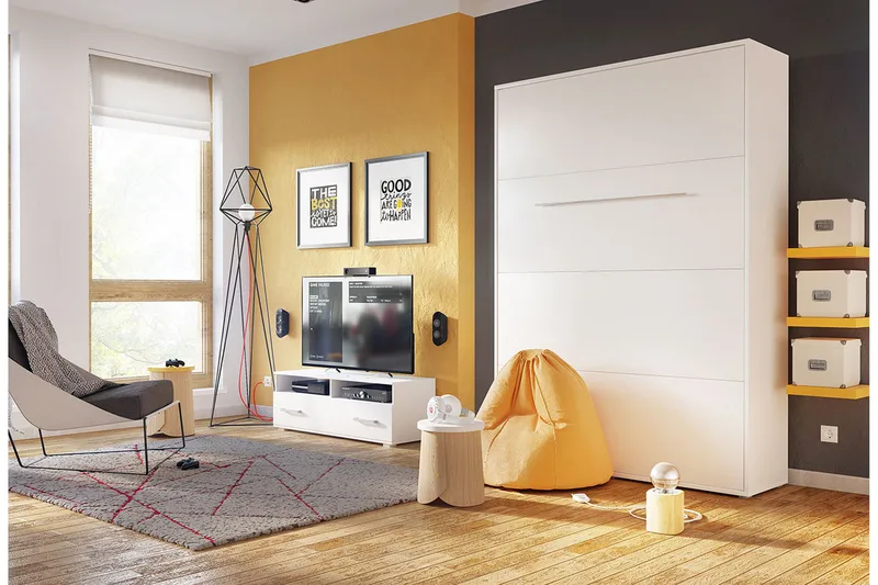 Concept Pro Sängskåp 120x200cm Wilson & Wood White High gloss - Møbler - Senger - Gjesteseng & ekstraseng - Skapseng