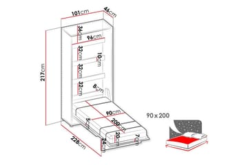 Grianan Sängskåp 90x200 cm beige - Møbler - Senger - Gjesteseng & ekstraseng - Skapseng