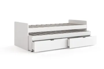 Granvik Sengeramme 90x200 cm med oppbevaring - Hvit - Møbler - Senger - Sengeramme & sengestamme