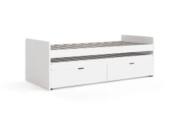 Granvik Sengeramme 90x200 cm med oppbevaring - Hvit - Møbler - Senger - Sengeramme & sengestamme