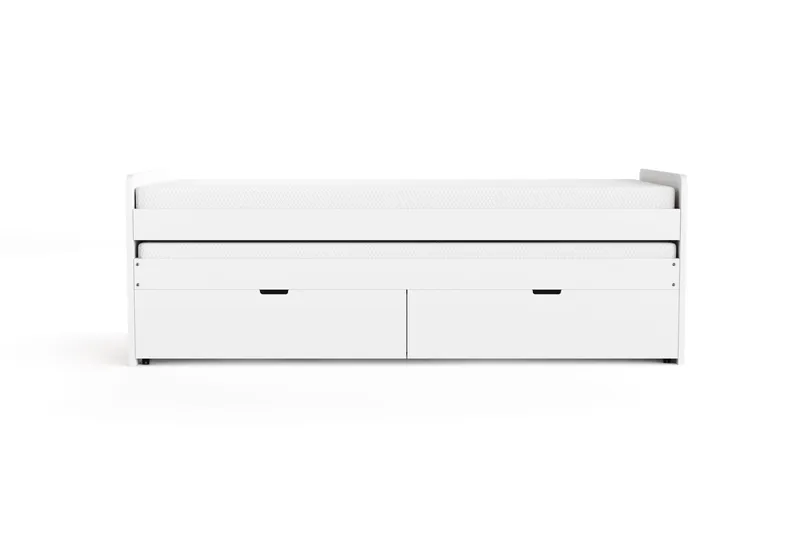 Granvik Sengeramme 90x200 cm med oppbevaring inkludert madrass, Hvit