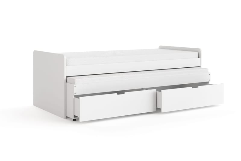 Granvik Sengeramme 90x200 cm med oppbevaring inkludert madrass - Hvit - Møbler - Senger - Sengeramme & sengestamme