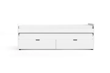 Granvik Sengeramme 90x200 cm uttrekkbar med ekstraseng og oppbevaring inkludert 2 madrasser - Hvit - Møbler - Senger - Sengeramme & sengestamme