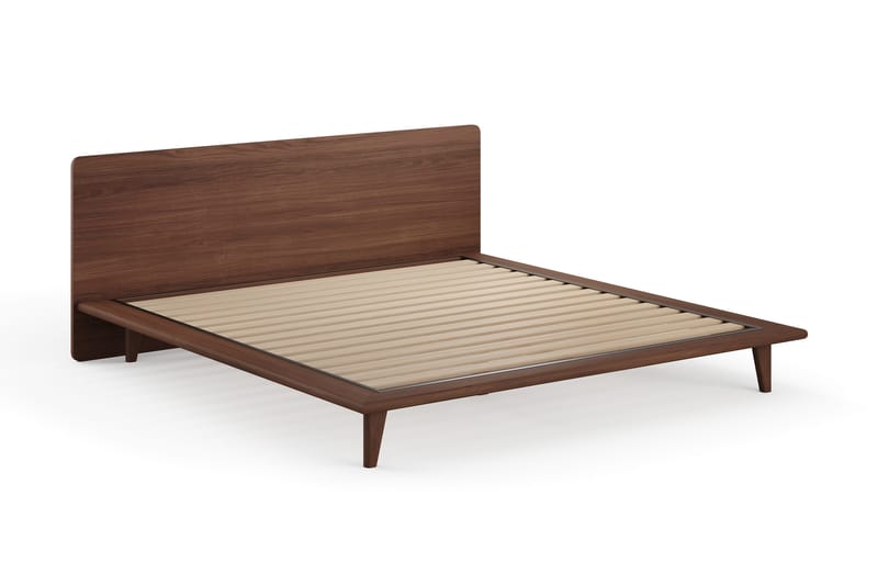 Gryning sengeramme med gavl 180x200 cm uten madrass - Valnøtt - Møbler - Senger - Sengeramme & sengestamme