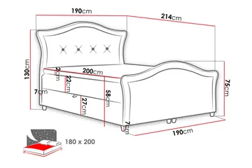 Hestra Lux Sengpakke Kontinentalseng 180x200 cm - Svart - Møbler - Senger - Kontinentalsenger