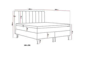 Hilton High Komplett Sengpakke 160x200 cm - Lys beige - Møbler - Senger - Kontinentalsenger