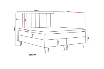 Hilton High Komplett Sengpakke 180x200 cm - Grå - Møbler - Senger - Kontinentalsenger