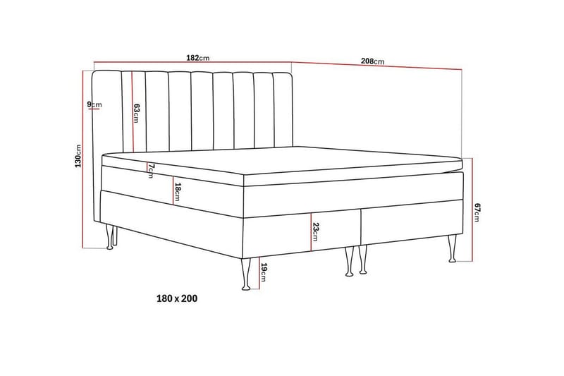 Hilton High Komplett Sengpakke 180x200 cm - Lys beige - Møbler - Senger - Kontinentalsenger