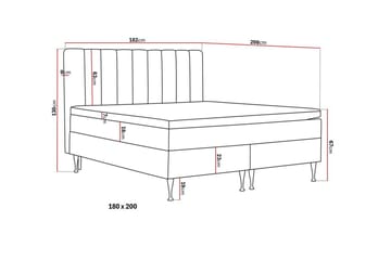 Hilton High Komplett Sengpakke 180x200 cm - Lys beige - Møbler - Senger - Kontinentalsenger