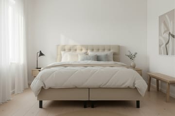 Hilton Komplett Sengpakke 160x200 cm Kontinentalseng med diamant sengegavl - Beige - Møbler - Senger - Kontinentalsenger