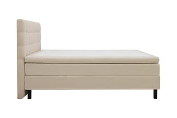 Hilton Komplett Sengpakke 160x200 cm Kontinentalseng med rutet sengegavl - Beige - Møbler - Senger - Kontinentalsenger