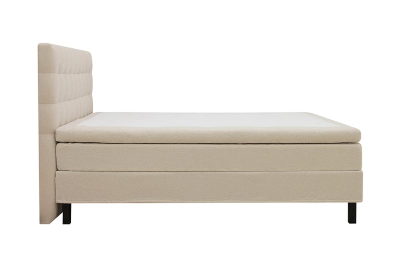 Hilton Komplett Sengpakke 160x200 cm Kontinentalseng med rutet sengegavl - Beige - Møbler - Senger - Kontinentalsenger