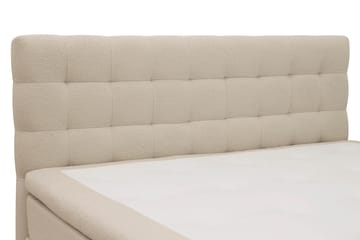Hilton Komplett Sengpakke 160x200 cm Kontinentalseng med rutet sengegavl - Beige - Møbler - Senger - Kontinentalsenger