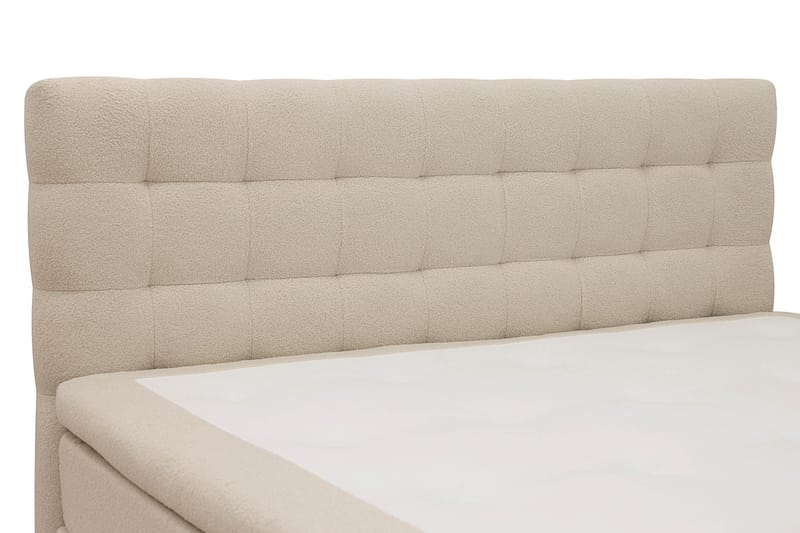 Hilton Komplett Sengpakke 160x200 cm Kontinentalseng med rutet sengegavl - Beige - Møbler - Senger - Kontinentalsenger