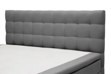 Hilton Komplett Sengpakke 160x200 cm Kontinentalseng med rutet sengegavl - Grå - Møbler - Senger - Kontinentalsenger