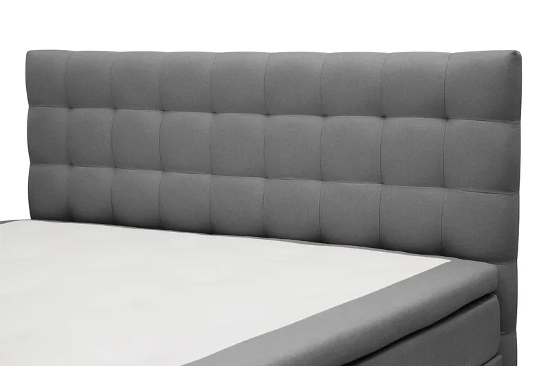 Hilton Komplett Sengpakke 160x200 cm Kontinentalseng med rutet sengegavl - Grå - Møbler - Senger - Kontinentalsenger