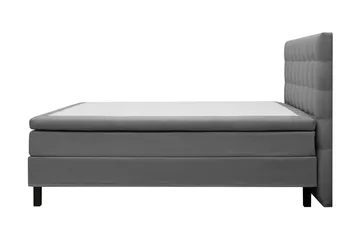 Hilton Komplett Sengpakke 160x200 cm Kontinentalseng med rutet sengegavl - Grå - Møbler - Senger - Kontinentalsenger