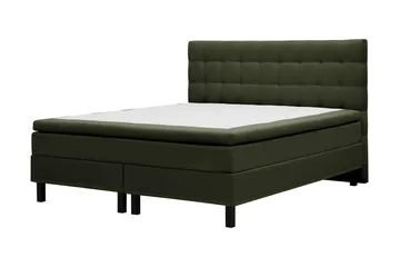 Hilton Komplett Sengpakke 160x200 cm Kontinentalseng med rutet sengegavl - Grön - Møbler - Senger - Kontinentalsenger