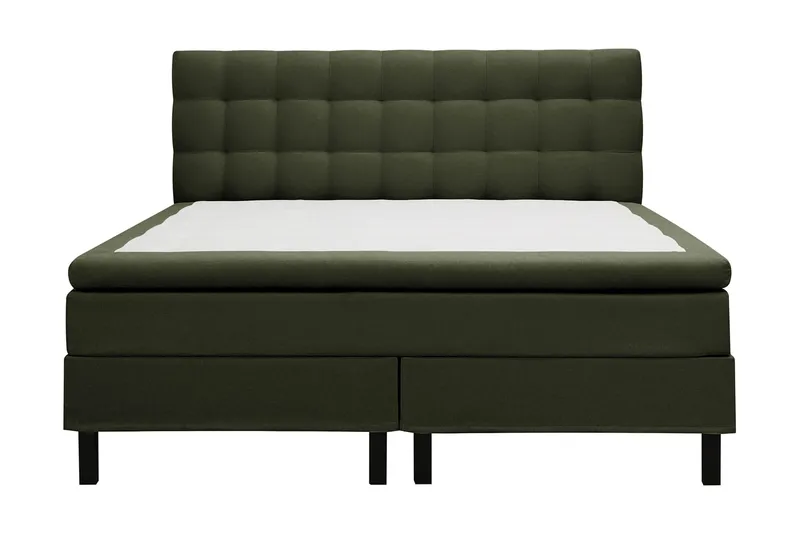 Hilton Komplett Sengpakke 160x200 cm Kontinentalseng med rutet sengegavl, Grön