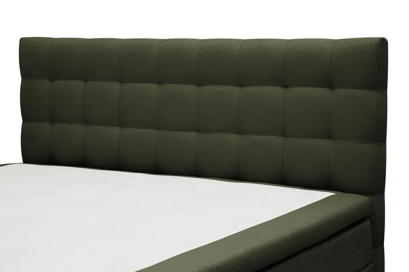 Hilton Komplett Sengpakke 160x200 cm Kontinentalseng med rutet sengegavl - Grön - Møbler - Senger - Kontinentalsenger