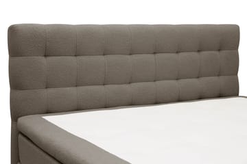 Hilton Komplett Sengpakke 160x200 cm Kontinentalseng med rutet sengegavl i bouclé - Brun - Møbler - Senger - Kontinentalsenger