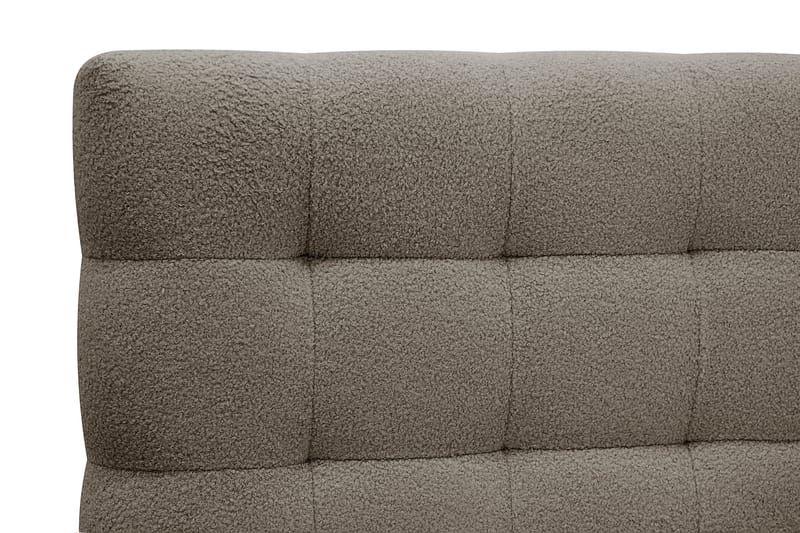 Hilton Komplett Sengpakke 160x200 cm Kontinentalseng med rutet sengegavl i bouclé - Brun - Møbler - Senger - Kontinentalsenger