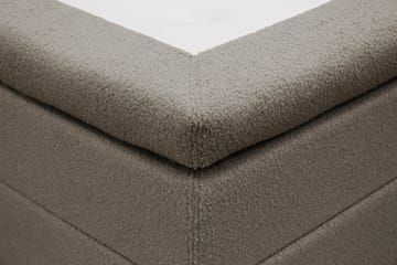 Hilton Komplett Sengpakke 160x200 cm Kontinentalseng med rutet sengegavl i bouclé - Brun - Møbler - Senger - Kontinentalsenger