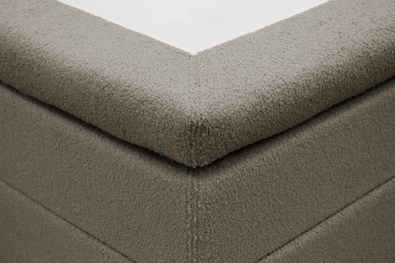 Hilton Komplett Sengpakke 160x200 cm Kontinentalseng med rutet sengegavl i bouclé - Brun - Møbler - Senger - Kontinentalsenger