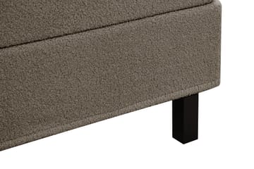 Hilton Komplett Sengpakke 160x200 cm Kontinentalseng med rutet sengegavl i bouclé - Brun - Møbler - Senger - Kontinentalsenger