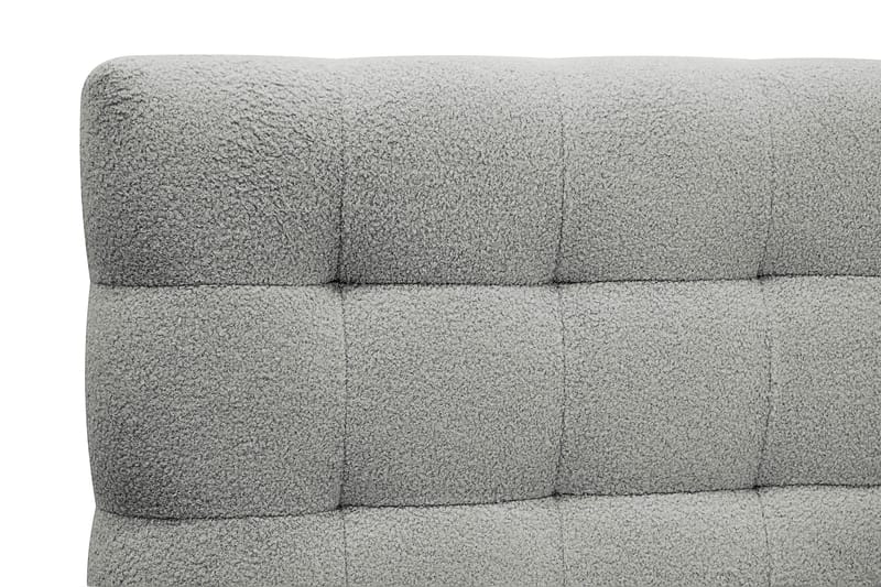 Hilton Komplett Sengpakke 160x200 cm Kontinentalseng med rutet sengegavl i bouclé - Grå - Møbler - Senger - Kontinentalsenger