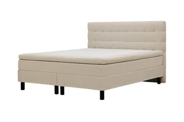 Hilton Komplett Sengpakke 160x200 cm Kontinentalseng med rutet sengegavl i teddy - Beige / Teddy - Møbler - Senger - Kontinentalsenger
