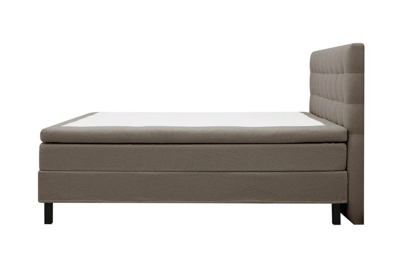 Hilton Komplett Sengpakke 160x200 cm Kontinentalseng med rutet sengegavl i teddy - Brun / Teddy - Møbler - Senger - Kontinentalsenger