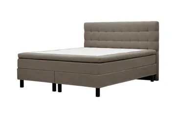 Hilton Komplett Sengpakke 160x200 cm Kontinentalseng med rutet sengegavl i teddy - Brun / Teddy - Møbler - Senger - Kontinentalsenger
